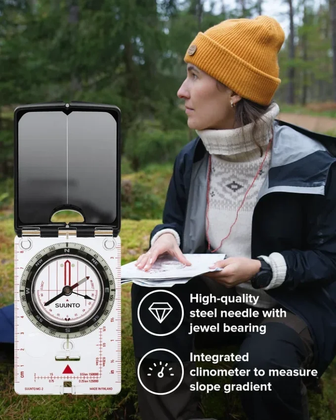 Brújula con espejo Suunto MC-2 NH: precisa para senderismo y excursiones Brújula con espejo Suunto MC-2 NH: precisa para senderismo y excursiones