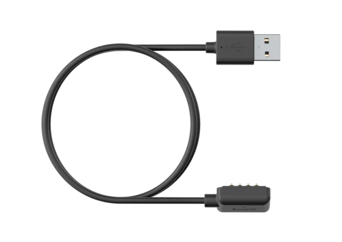 Cable USB magnético negro: carga y actualiza tu reloj Suunto Cable USB magnético negro: carga y actualiza tu reloj Suunto