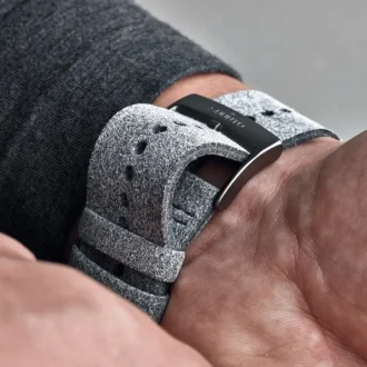 Correa de reloj de microfibra gris ultrasuave para deporte y estilo
