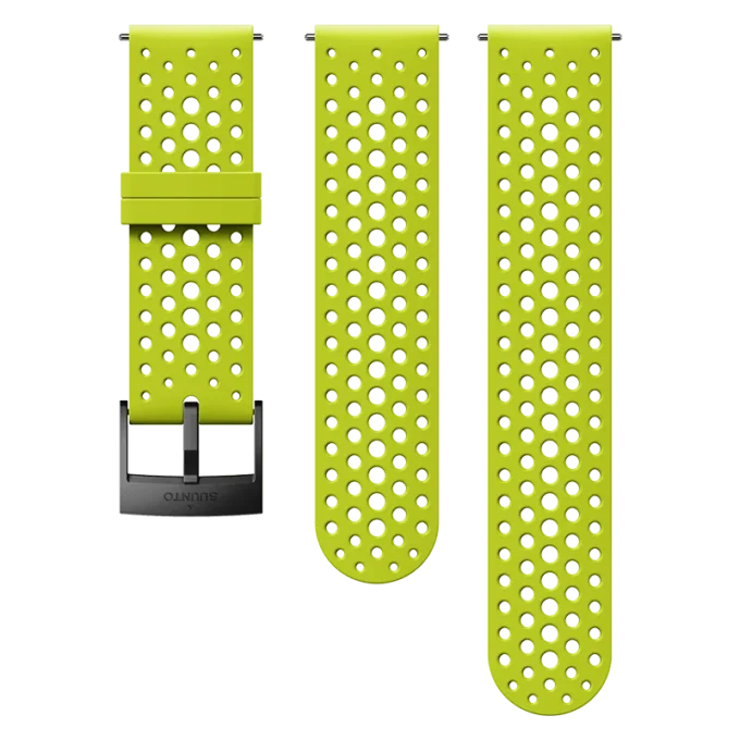 Correa de silicona para reloj Suunto de 24 mm en color lima, para entrenamientos intensos