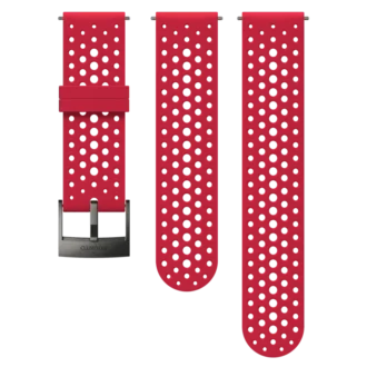 Correa de silicona roja transpirable para accesorio de reloj, 24 mm