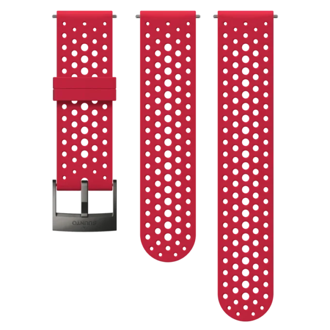 Correa de silicona roja transpirable para accesorio de reloj, 24 mm