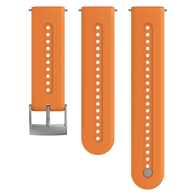 Correa de silicona Suunto 24 mm Athletic 7, color granito naranja, tallas S+M