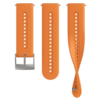 Correa de silicona Suunto 24 mm Athletic 7, color granito naranja, tallas S+M