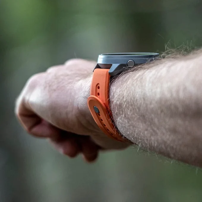 Correa de silicona Suunto 24 mm Athletic 7, color granito naranja, tallas S+M