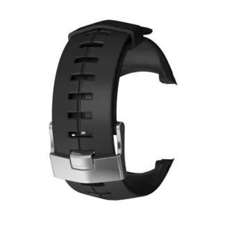 Kit de correa de silicona negra con hebilla plateada para Suunto DX