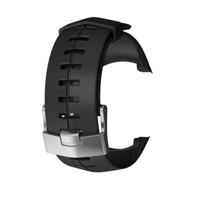 Kit de correa de silicona negra con hebilla plateada para Suunto DX