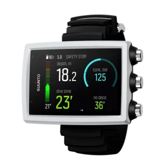 Ordenador de buceo Suunto EON Core blanco con pantalla a color y números grandes