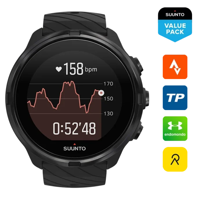 Suunto 9 All Black: reloj deportivo con GPS y batería de larga duración Suunto 9 All Black: reloj deportivo con GPS y batería de larga duración