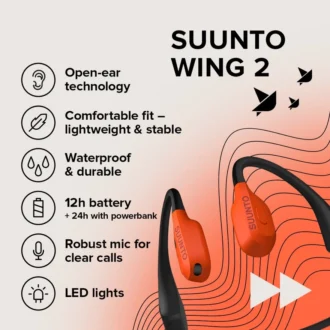 Suunto Wing 2 naranja coral: auriculares de conducción ósea de alta gama