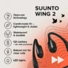 Suunto Wing 2 negro: auriculares de conducción ósea de alta gama